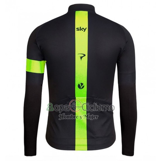 Sky Ropa Ciclismo Culotte Largo 2016 Mangas Largas Verde y Negro